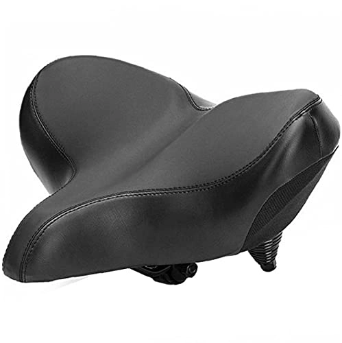 Mountain Bike Seat : Comfortable Exercise Bike Seat Cushion for Men and Women Oversized Bicycle Saddle Cushion, Mountain Bike Road Extra Wide Bicycle Seat with Super Thick Gel& Soft Foam Padding, Dual Spring Absorbing