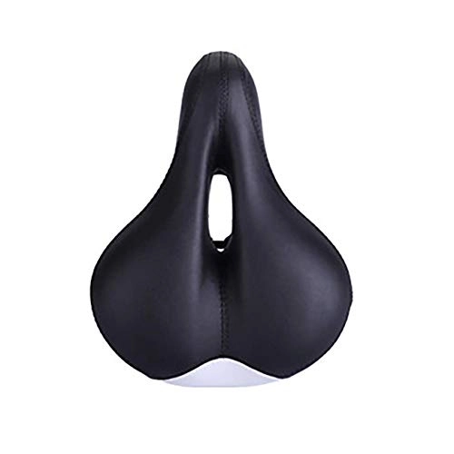 Mountain Bike Seat : Comfortable Men Women Bike Seat Memory Foam Padded Leather Wide Bicycle Saddle Cushion, Waterproof, Dual Spring Designed, Soft, Breathable, Fit Most Bikes, White