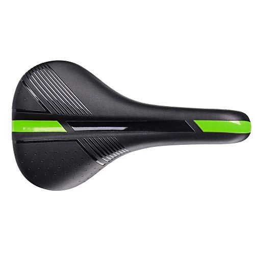 Mountain Bike Seat : Comfortable Men Women Bike Seat, Padded Leather Wide Bicycle Saddle Cushion with Taillight, Waterproof, Soft, Breathable, Fit Most Bikes, Green