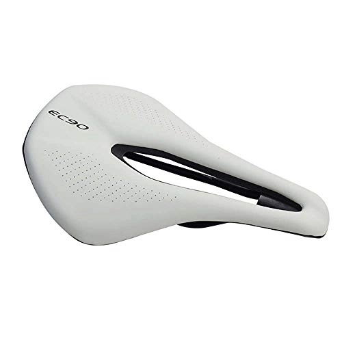 Mountain Bike Seat : EC90 Professional Bike Seat, Suspension Gel Bike Saddle Breathable Comfortable Bicycle Seat, Ergonomics Design Fit for Mountain Bike and Road Bike (White)