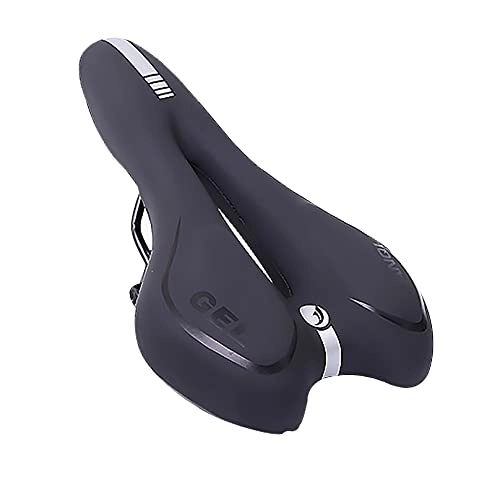 Mountain Bike Seat : Enkrio Comfortable Mountain Bike Saddle, Gel Bike Seat With Waterproof Cushion, Soft Exercise Bicycle Seat For Women Men Outdoor Sports Bikes (Black)