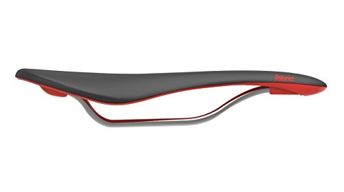 Mountain Bike Seat : Fabric Scoop Flat Elite Saddle Black / Red