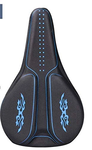 Mountain Bike Seat : FANGXUEPING Bicycle Cushion Cover Riding Equipment Thickened Silicone Saddle Cushion Bicycle Accessories Highway Mountain Bike Seat Cover Soft 27.5 * 17.5cm Black blue