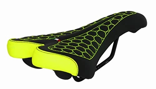 Mountain Bike Seat : FatBike Saddle Montegrappa for Bicycle MTB Trekking Unisex MOD. SM 4010 Made in Italy. Color Yellow
