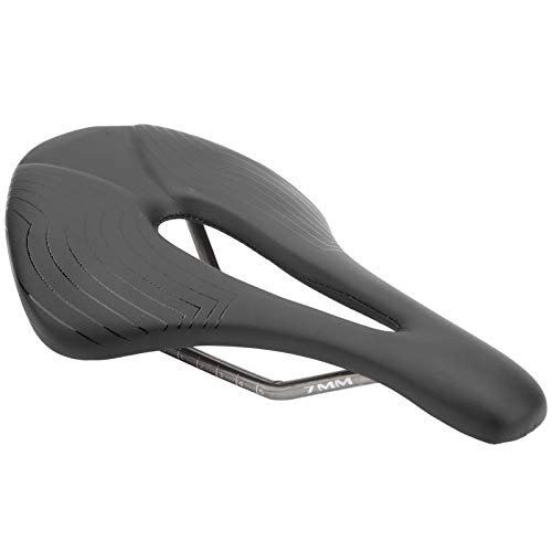 Mountain Bike Seat : FECAMOS Mountain Bike Cushion, Microfiber Leather Easy To Install Breathable Hollow Bike Saddle for Most Bicycle Men and Women