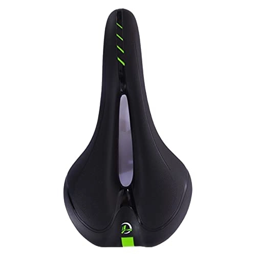 Mountain Bike Seat : feifei Bicycle Cushion Breathable Soft Comfortable Hollow Road MTB Cycling Saddle Sports Outdoor Riding Mountain Gel Folding Bike Seat (Color : GREEN)