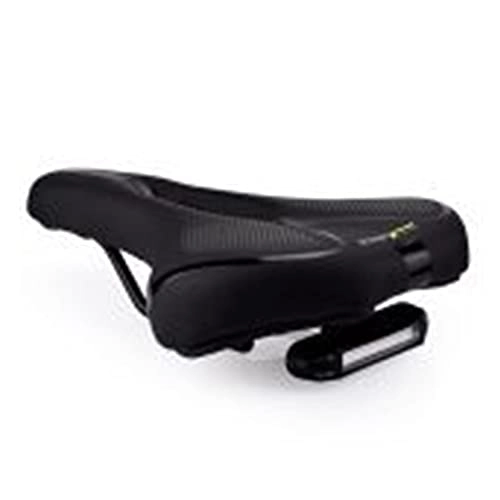 Mountain Bike Seat : feifei Bicycle Saddle Seat With Tail Light Wide Hollow Comfort Breathable Bike Saddles Cushion For MTB Mountain Road Bike Cycling Part (Color : Black)