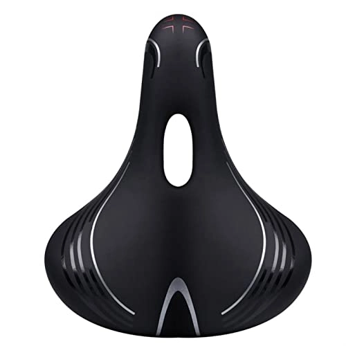 Mountain Bike Seat : Flcfaca Comfortable Bicycle Seat Mountain Bike PVC Cushion Saddle Cycling Breathable Soft Seat Mat Bike Spare Parts (Color : As shown)