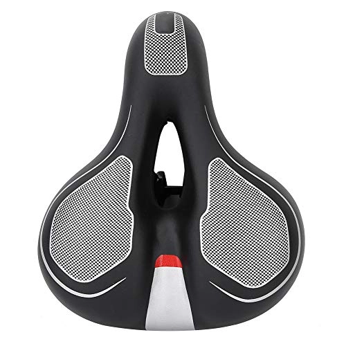 Mountain Bike Seat : FOLOSAFENAR Bicycle, Easy To Install PU Leather Bike Saddle Shock Absorption Waterproof Wear Resistant with Silicone Pad for Mountain Bikes