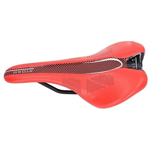 Mountain Bike Seat : FOLOSAFENAR Mountain Bike Saddle, Breathable Comfortable Soft Mountain Bike for Road Bikes(Red)