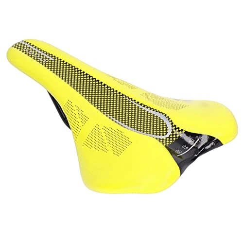 Mountain Bike Seat : FOLOSAFENAR Mountain Bike Saddle, Breathable Comfortable Soft Mountain Bike for Road Bikes(Yellow)