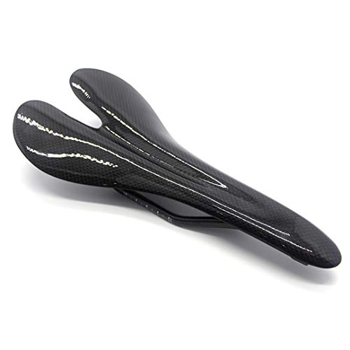 Mountain Bike Seat : Full Carbon Leather Fiber Road Mountain Bike Carbon Saddle Bicycle Accessories no logo gloss