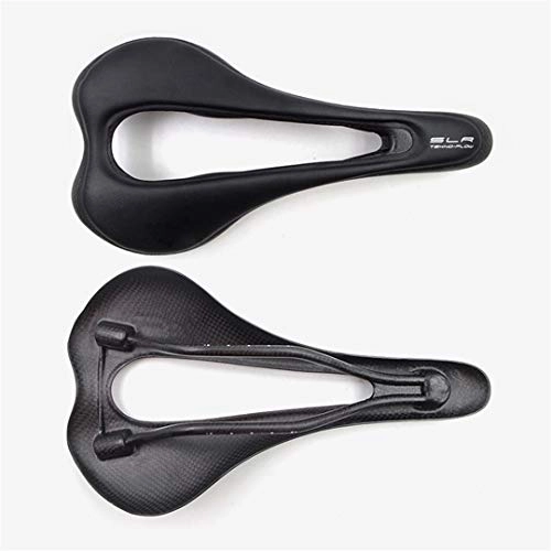Mountain Bike Seat : Full Carbons Fiber Ultralight High Performance Open MTB Road Race Bicycle Saddle matte-black