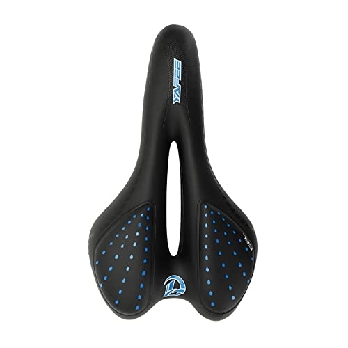 Mountain Bike Seat : GAWDI Soft Breathable Bike Bicycle Saddle PU Leather Surface Silica Filled Gel Comfortable Road MTB Mountain Bike Cycling Saddle Seats bicycle saddle (Color : Blue)