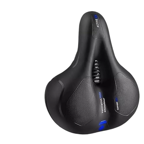 Mountain Bike Seat : Gel Bike Seat Bike Seat Bicycle Saddle with Mountain Cushion Bicycle Big Butt Widened Soft Saddle Comfortable Seat Bike Accessories Road Bike Seat (Color : Blue shock absorber)