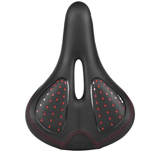 Mountain Bike Seat : GENFALIN Bicycle Saddle Women Men Shockproof Design Comfort Bicycle Cycling Saddle Bike Seat for Women Men Mountain Road Exercise Bike (Color : Red, Size : One size) Bicycle Parts