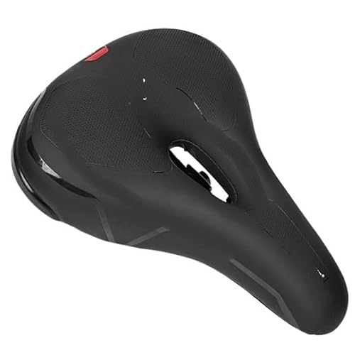 Mountain Bike Seat : GFMODE Bicycle Saddle Non-slip Shock Absorption Hollow Mountain Bike Saddle Breathable Soft Bike Seat Bicycle Accessories (Color : Black Red)