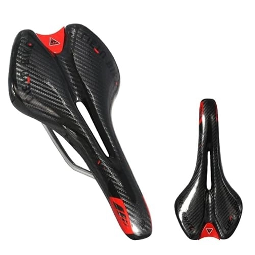 Mountain Bike Seat : GFMODE Bicycle Seat Mountain Bike MTB Road BMX Saddle Shock Absorber Triathlon Racing Comfortable Breathable Saddles Cycle Accessories (Color : Red)