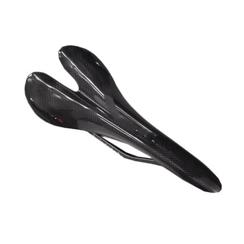 Mountain Bike Seat : GFMODE Bike Mountain Carbon Fiber Seat Saddles Ultralight 90g Folding Bicycle Cushions (Color : Glossy black)