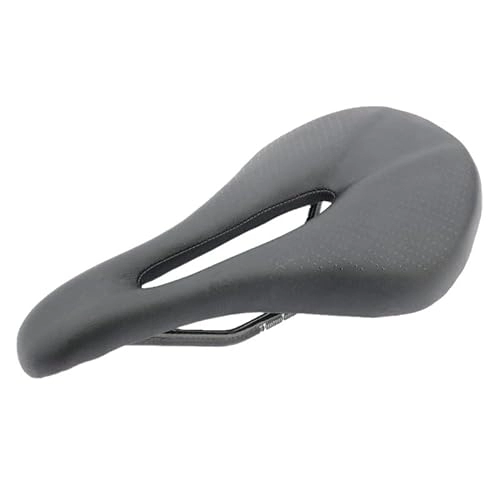 Mountain Bike Seat : GFMODE Road mountain bike saddle full carbon + leather cushion seat bicycle saddle (Color : 143x245mm)
