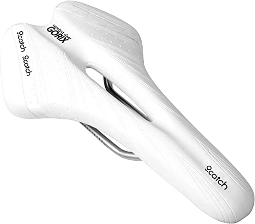 Mountain Bike Seat : GORIX Bike Saddle Seat Comfortable Cushion with Rail Mountain Road Bicycle for Men and Women (A6-1) (All White)