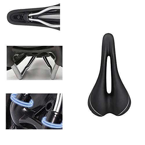 Mountain Bike Seat : HHHKKK Mountain Bicycle Saddle, Comfortable Bike Seat, Cycling Pad Waterproof Soft Breathable Central Relief Zone and Ergonomics Design Fit for Road Bike, Mountain Bike, Folding Bike