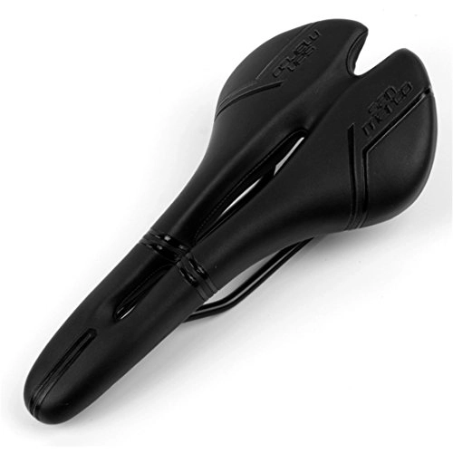 Mountain Bike Seat : Hollow Soft PU Leather Wide MTB Silicone Skidproof Road Bicycle Saddle Black