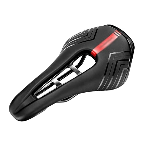 Mountain Bike Seat : JINPENGRAN Bicycle Saddle, Mountain Road Bike Seat PU Leather Gel Filled Cycling Cushion Comfortable Shockproof Bicycle Saddles, A