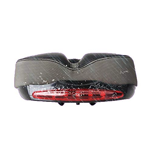 Mountain Bike Seat : Keai Bicycle seat Mountain bike hollow thickened with tail light cushion saddle 260 * 165mm