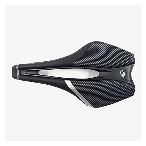 Mountain Bike Seat : LAKYT Bike Saddle Bicycle Saddle For Men Women Road Mtb Mountain Bike Saddle Lightweight Cycling Race Seat Bike Seat (Color : Black silver)