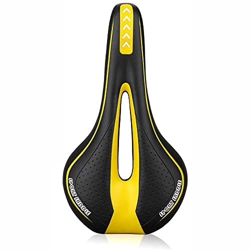 Mountain Bike Seat : LAKYT Bike Seat Comfortable Bicycle Saddle Mountain Road Bicycle Seat Hollow Gel Riding Mat Men's And Women's Sports Bicycle Saddle Bike Saddle (Color : Type D Yellow)