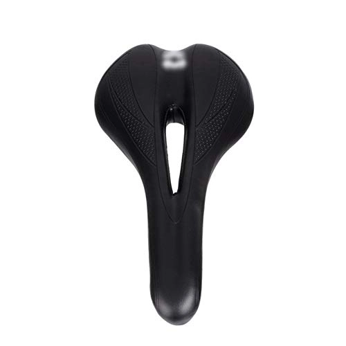 Mountain Bike Seat : LULIJP Bike Accessories MTB Road Bike Soft Seat Saddle Pain-Relief Thicken PU Leather Breathable Bicycle Riding Racing Saddle Cushion (Color : Black, Size : Free)