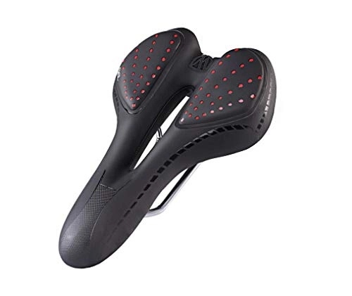 Mountain Bike Seat : LW Comfortable Bike Seat for Men - Mens Padded Bicycle Saddle with Soft Cushion - Improves Comfort for Mountain Bike, Red