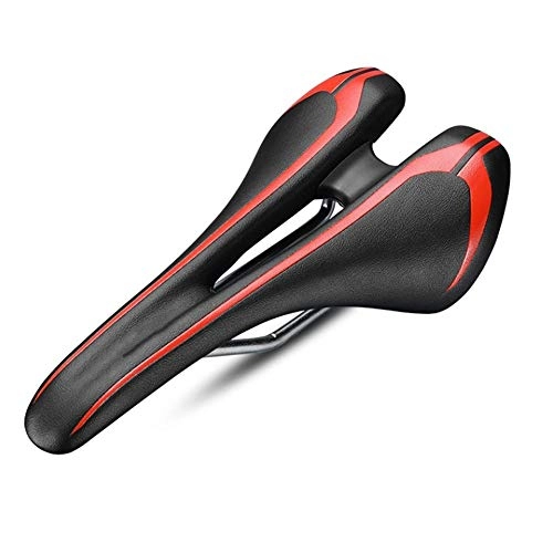 Mountain Bike Seat : MAATCHH Bike Saddle Bike Seat Bicycle Saddle Most Comfortable Waterproof for Men and Women with Soft Cushion Universal Fit for MTB Mountain Bike, Road Bike (Color : Red, Size : 27.5X13.5CM)