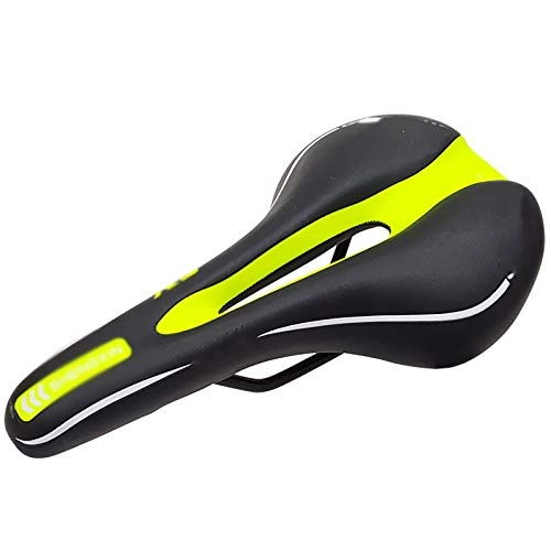 Mountain Bike Seat : MAATCHH Bike Saddle Mountain Bike Simple Middle Hole Saddle Bicycle Seat Riding Equipment Seat Fit Most Bikes (Color : Green, Size : 27.5x15cm)