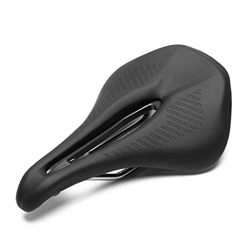 Mountain Bike Seat : MBROS bike seat Ultralight Bicycle Saddle for MTB Mountain Road Cycling Soft Wide Hollow Comfortable Cushion Microfiber Leather Bike Seat for bike (Color : Black)
