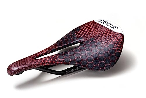 Mountain Bike Seat : MEGHNA Bike Saddle Carbon Fiber Lightweight Road Bike Seat Breathable Suspension Comfortable for Mountain Bike, Red