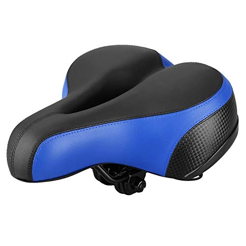 Mountain Bike Seat : Milnnare Bike Saddle Seat Reflective Stripe Mountain MTB Bicycle Cycling Soft Cushion Pad - Black + Blue