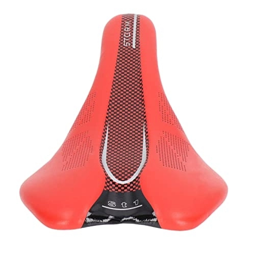 Mountain Bike Seat : minifinker Mountain Bike, Mountain Bike Saddle Comfortable Microfiber Leather Universal Breathable for Road Bikes(Red)