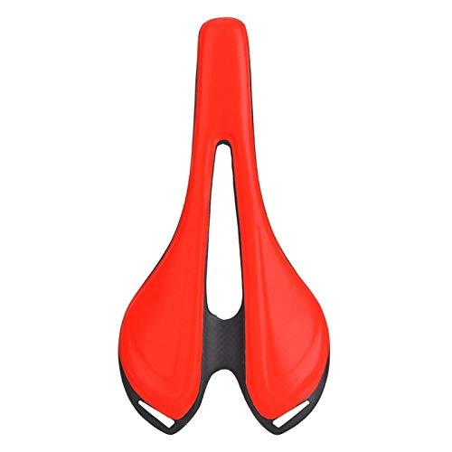 Mountain Bike Seat : minifinker Red PU Bike Saddle Carbon Fiber 1Pcs Bike Seat Bike Saddle, for Mountain Bikes(red)