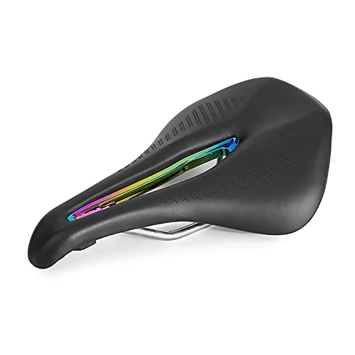 Mountain Bike Seat : MKLE Mountain bike saddle, bicycle seat triathlon, streamlined design guide grooves, arcuate technology, colorful gradation