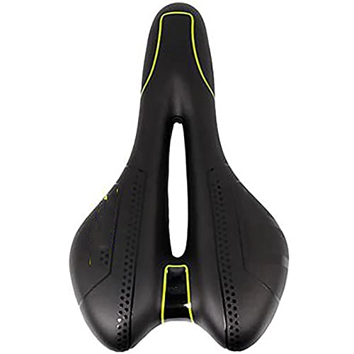 Mountain Bike Seat : MOMIN Bike Saddle Professional Bicycle Saddle City Bike Seat Cushion Double Tail Hollowed Out Breathable Riding Accessories Mountain Bike (Color : Green, Size : 27.5x16cm)