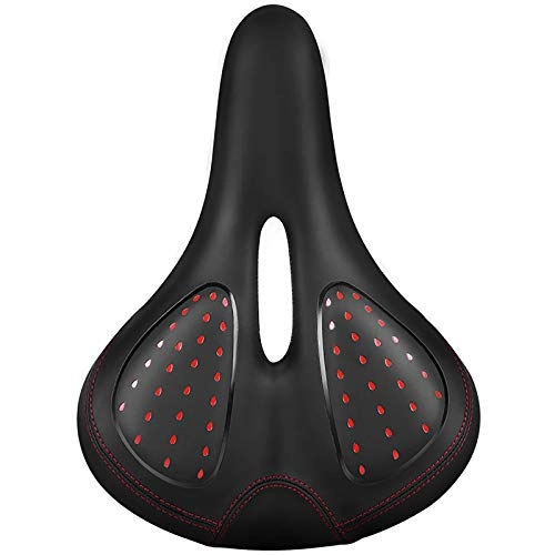Mountain Bike Seat : MOMIN Bike Saddle Professional Bicycle Seat Saddle Soft and Breathable Mountain Bike Silicone Saddle with Tail Light Mountain Bike (Color : Red, Size : 26x19cm)