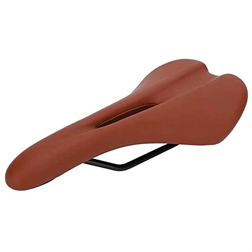 Mountain Bike Seat : Mountain Bike Saddle Thicken Hollow Bicycle Seat Comfortable Shock Proof Bicycle Saddle Soft Bike Cushion (Color : Brown)