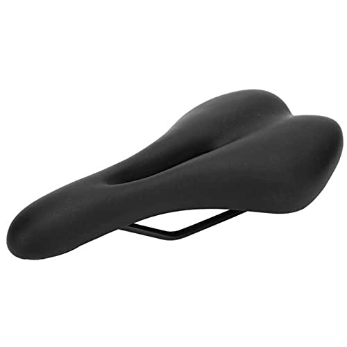 Mountain Bike Seat : Mountain Bike Saddle Thicken Hollow Bicycle Seat Comfortable Shock Proof Bicycle Saddle Soft Bike Cushion (Color : Thicken Black)