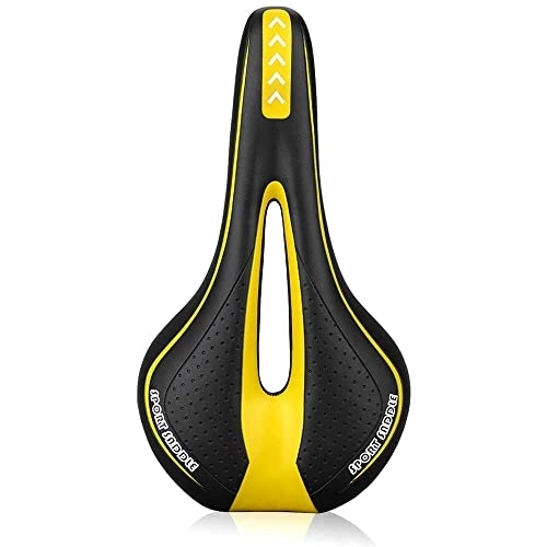Mountain Bike Seat : Mountain Bike Seat, Bike Seat Comfortable Bicycle Saddle MTB Mountain Road Bike Seat Hollow Gel Cycling Cushion Exercise Bike Saddle For Men And Women (Color : Type D Yellow)