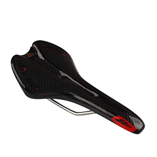 Mountain Bike Seat : MTB Carbon Fiber Skidproof Seat Cushion Bicycle Parts Road Cycling Saddle RED
