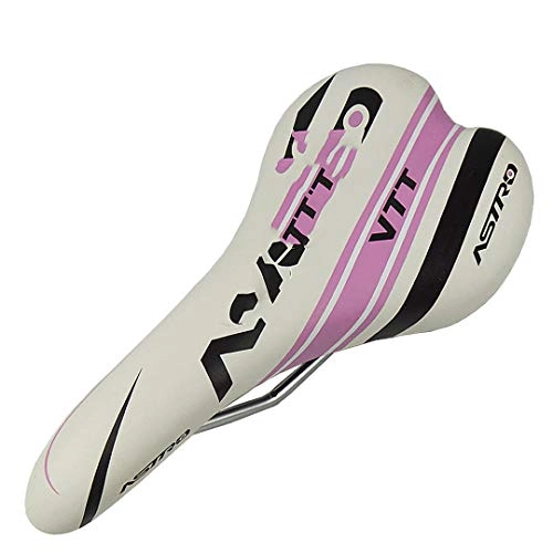 Mountain Bike Seat : MTB Mountain Bicycle Cycling Parts Pain-Relief Rail Synthetic Leather Comfort Saddle Seat White Pink