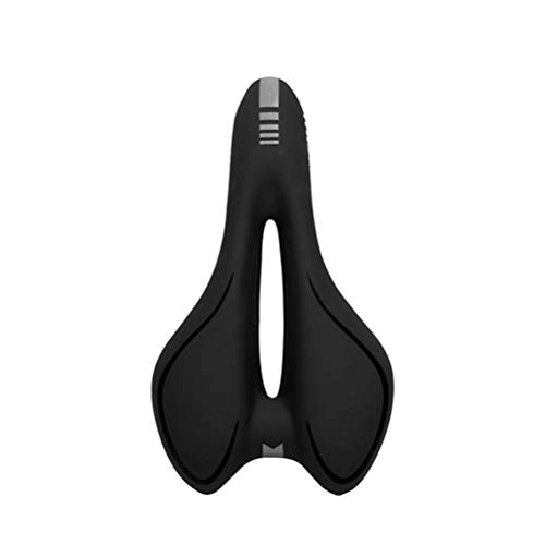 Mountain Bike Seat : MXRLZX Bicycle Seat Silica Gel Hollow Saddle Comfortable Durable Suitable For Outdoor Mountain Road Folding Bikes (Color : Black)