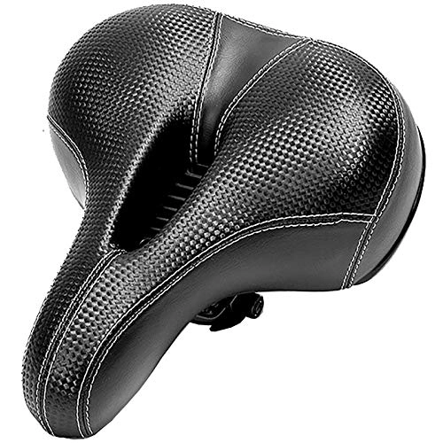 Mountain Bike Seat : MxZas Waterproof Bike Saddle Bicycle Saddle Bicycle Accessories Saddle Soft Hollow Saddle for All Seasons Comfortable Replacement (Color : Black, Size : 24x18x10cm)